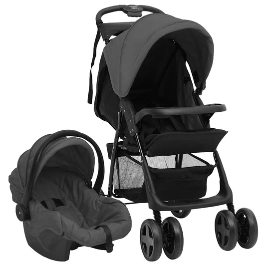 Barnvagn Malvina + babyskydd mörkgrå